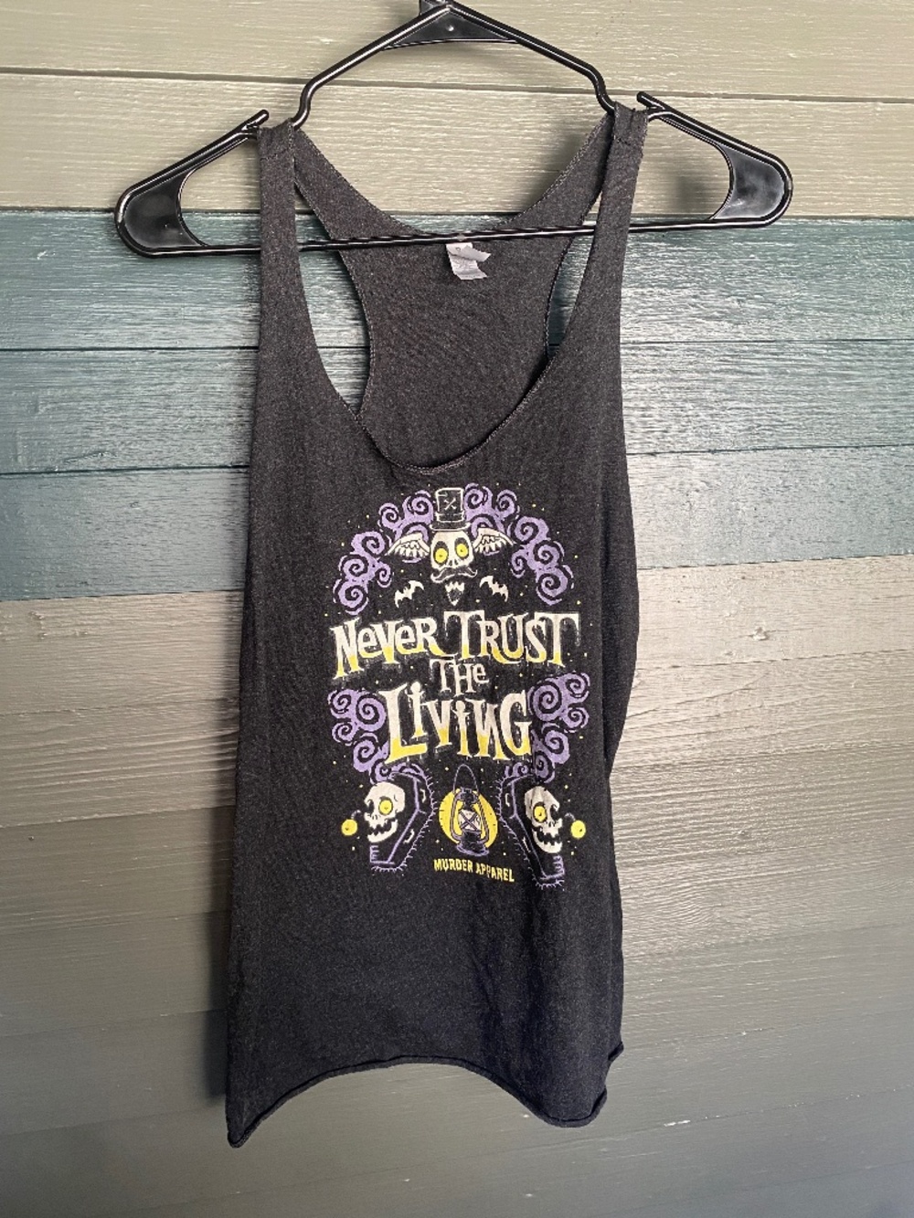 Halloween Beetlejuice Women M Heather Gray Spooky Tank by Murder Apparel